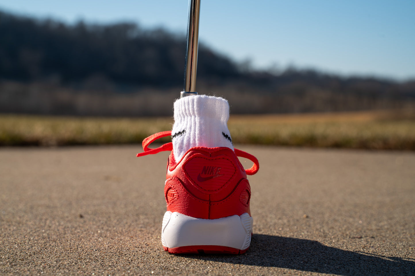 Nike Air Max 90 [TRACK RED] Standing Sneaker Putter Cover - Back