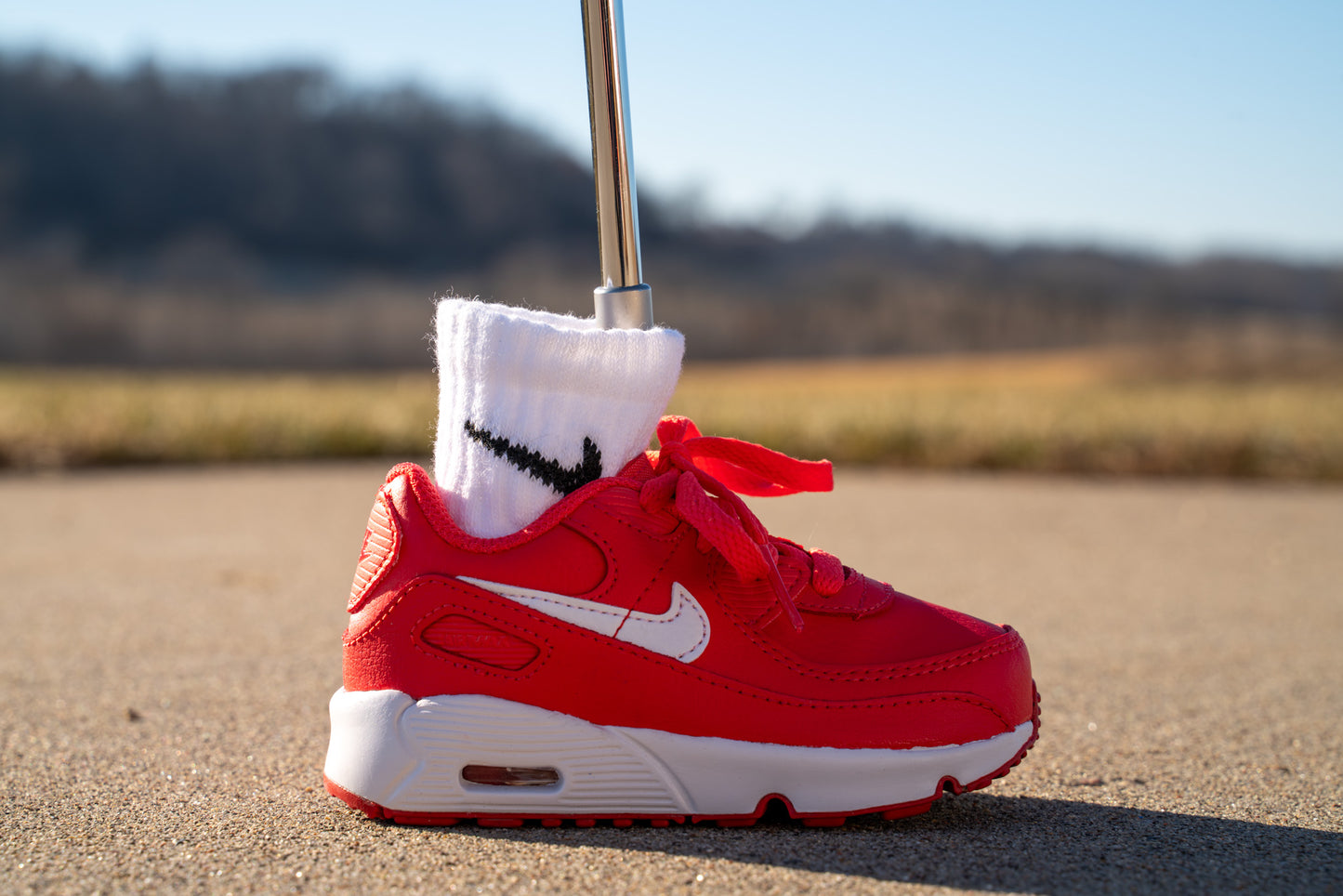 Nike Air Max 90 [TRACK RED] Standing Sneaker Putter Cover - Right