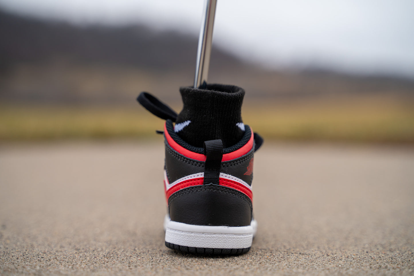 Jordan 1 Mid [GYM RED BLACK] Standing Sneaker Putter Cover - Back
