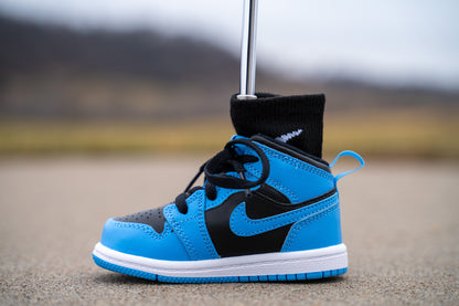 Left - Jordan 1 Mid [ICE BLUE BLACK] Standing Sneaker Putter Cover