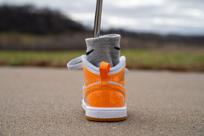 Jordan 1 Mid SE [ORANGE PEEL DRIP] Standing Sneaker Putter Cover