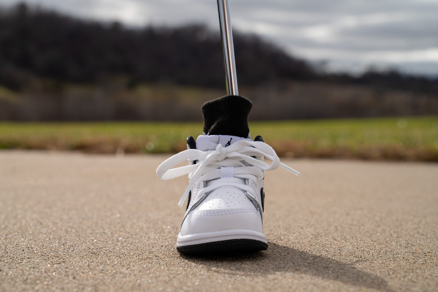 Jordan 1 Mid [BLACK AND WHITE] Standing Sneaker Putter Cover