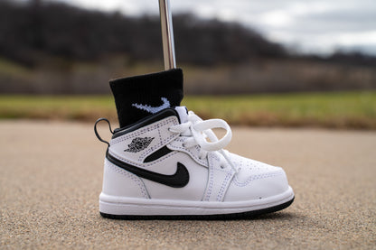 Jordan 1 Mid [BLACK AND WHITE] Standing Sneaker Putter Cover