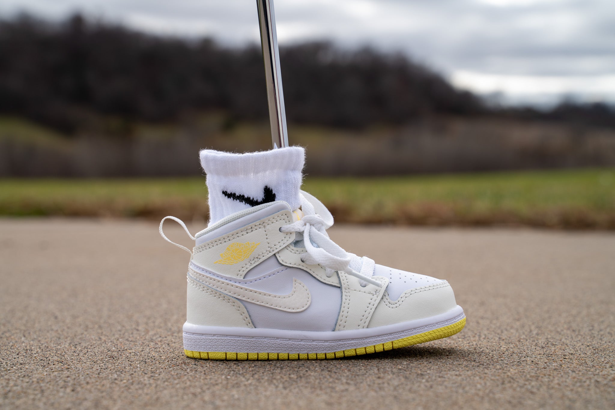 Jordan 1 Mid LIGHT LASER SAIL Standing Sneaker Putter Cover SneakerPutt