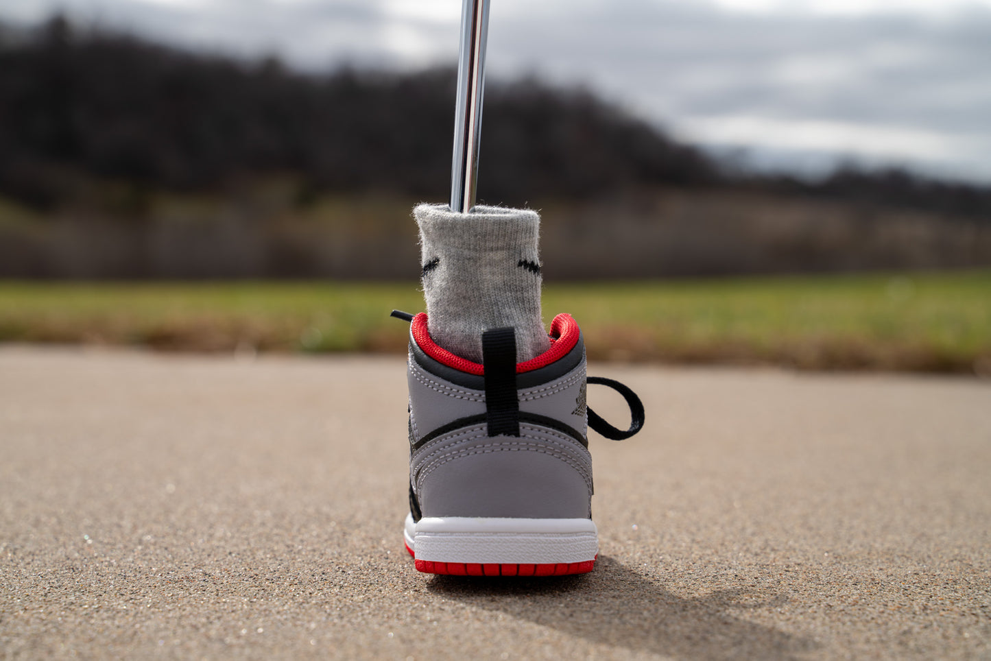 Jordan 1 Mid [CEMENT GREY RED] Standing Sneaker Putter Cover