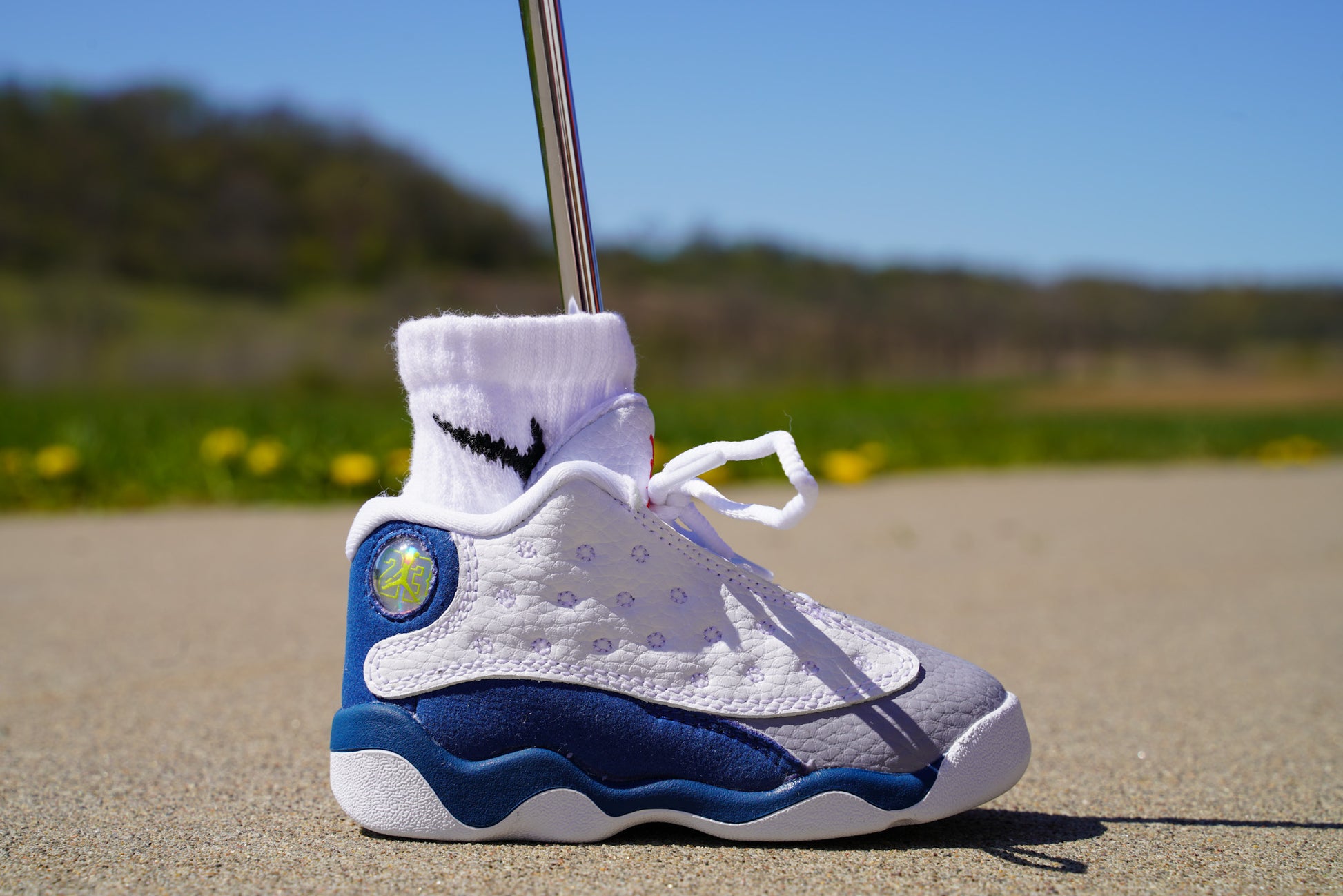 Jordan 13 Retro [FRENCH BLUE STEEL] Standing Sneaker Putter Cover - Right