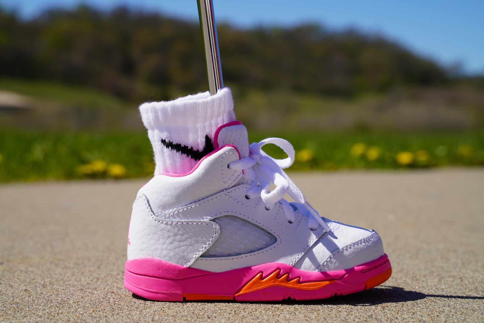 Jordan 5 Retro [PINKSICLE] Standing Sneaker Putter Cover - Right