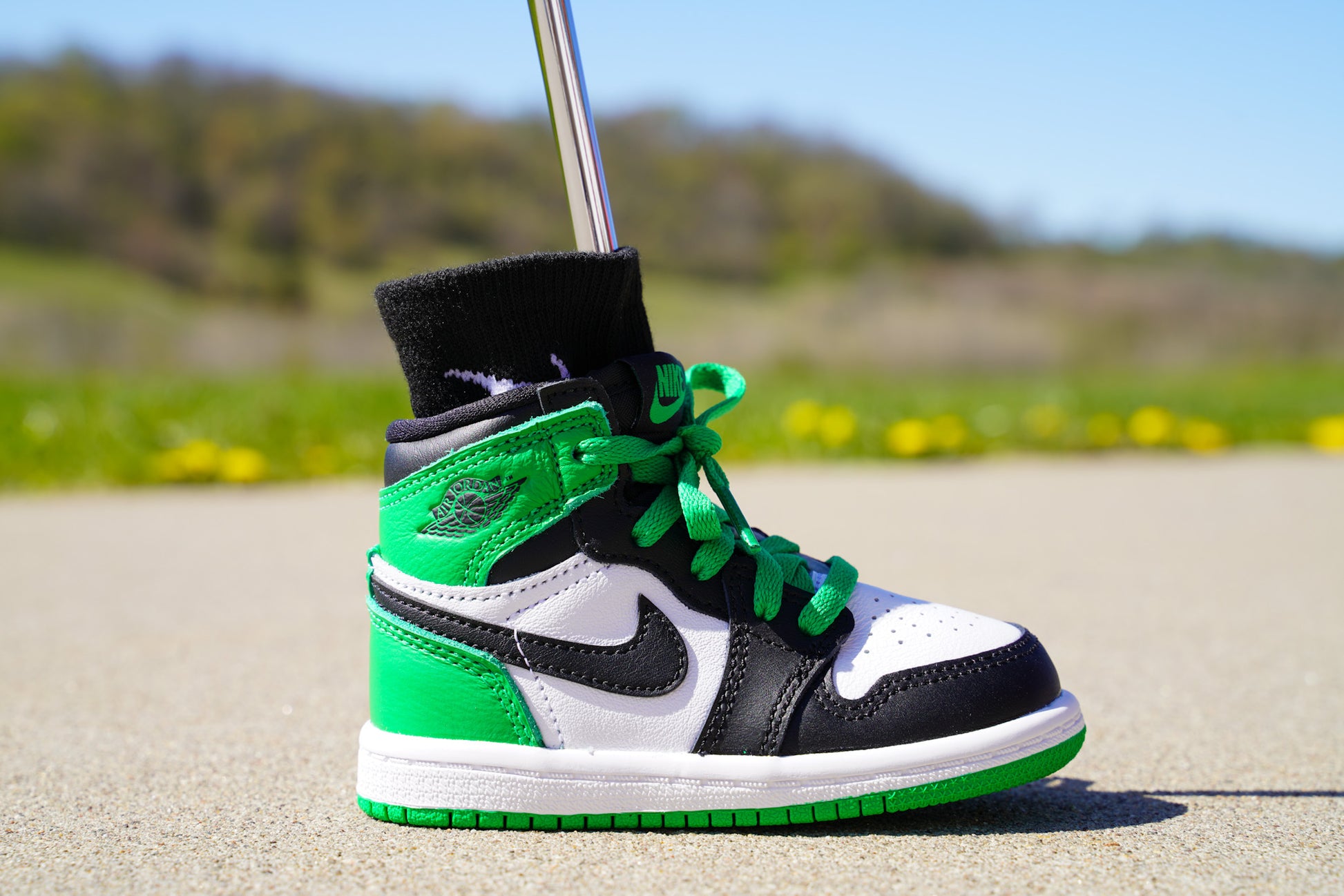 Jordan 1 Retro High OG [LUCKY GREEN] Standing Sneaker Putter Cover - Right