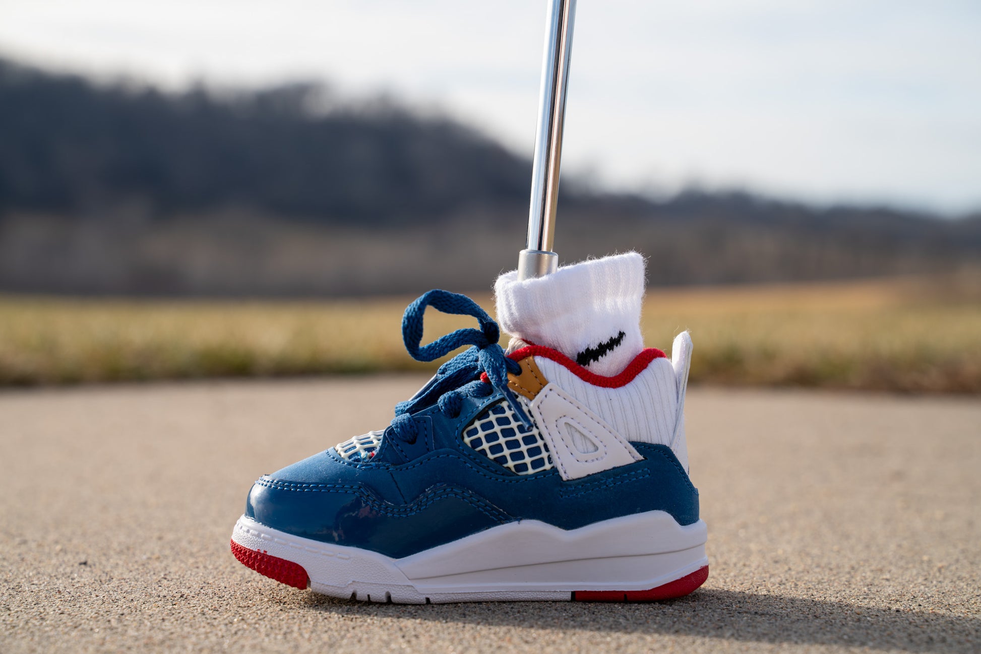 Left - Jordan 4 Retro [RED WHITE BLUE] Standing Sneaker Putter Cover