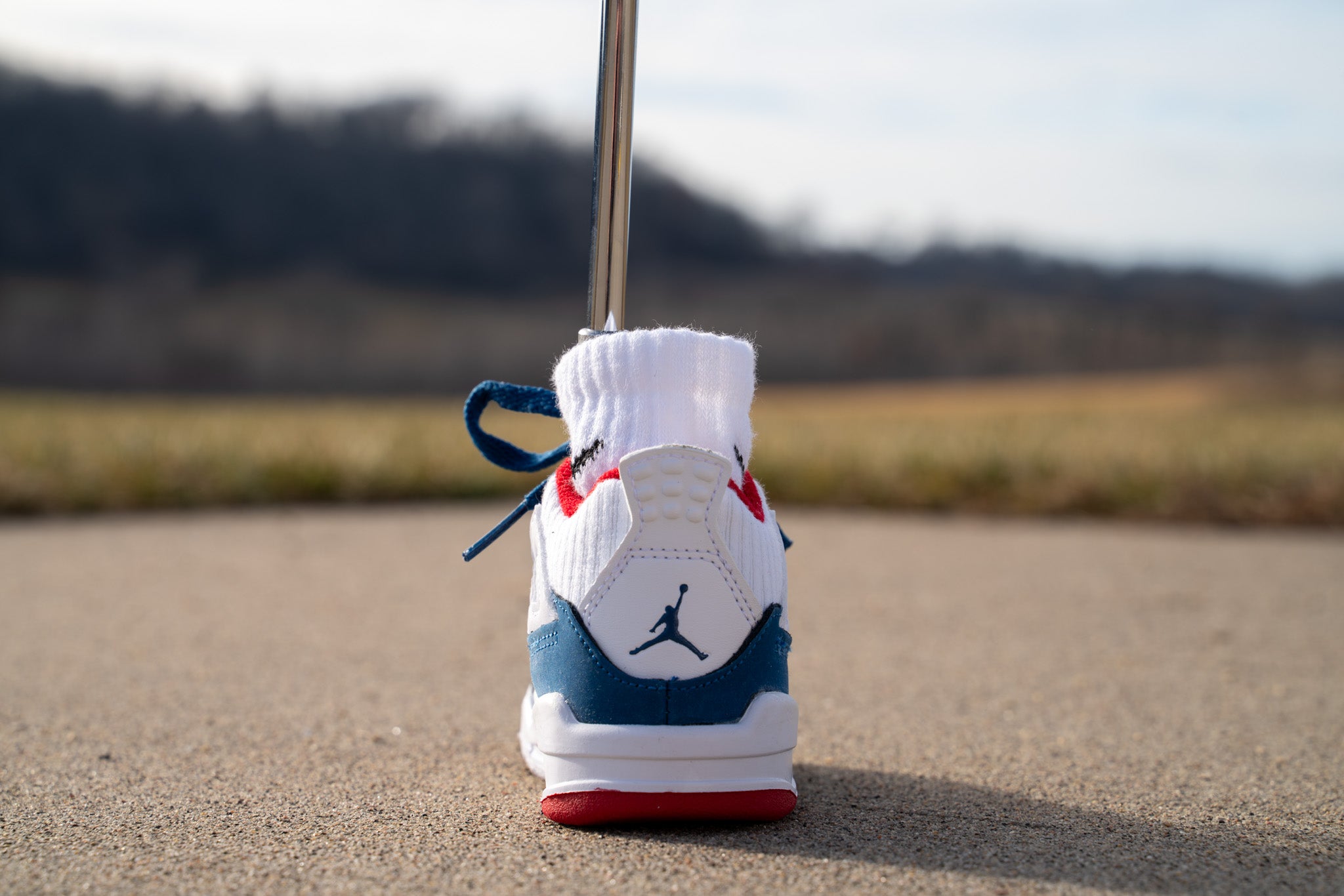 red white and blue retro