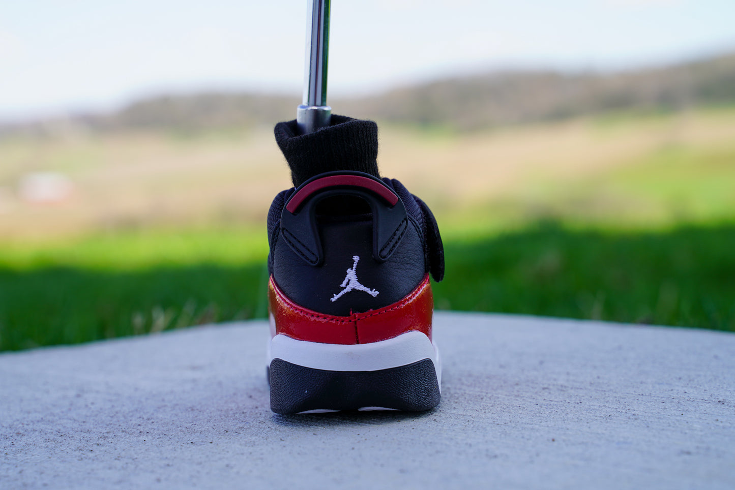 Jordan 6 Rings [GYM RED BLACK] Standing Sneaker Putter Cover - Back