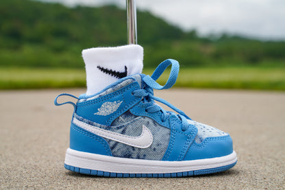 Jordan 1 Mid [DUTCH BLUE DENIM] Standing Sneaker Putter Cover - Right