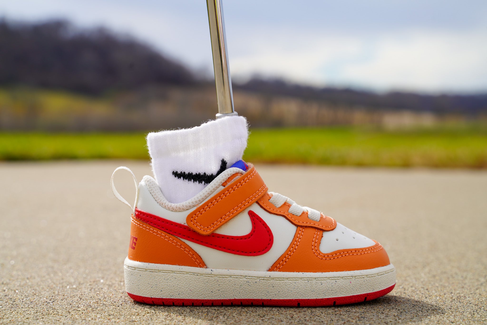 Nike Court Borough Low 2 HOT CURRY ROYAL Standing Sneaker Putter Cov SneakerPutt