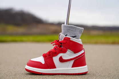 Jordan 1 Retro High OG [VARSITY RED ORE] Standing Sneaker Putter Cover - Left