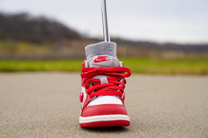 Jordan 1 Retro High OG [VARSITY RED ORE] Standing Sneaker Putter Cover - Front