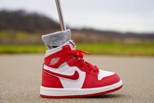 Jordan 1 Retro High OG [VARSITY RED ORE] Standing Sneaker Putter Cover - Right