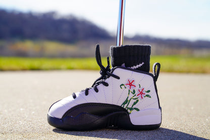 Jordan 12 Retro [EMBROIDERED LAVENDER MIST] Standing Sneaker Putter Cover - Left