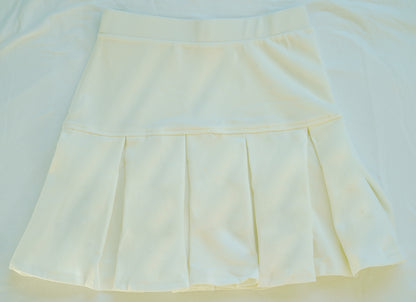 High-Waisted Solid Pleated Mini Golf Skirt [WHITE]