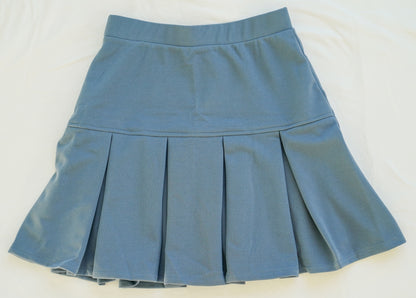 High-Waisted Solid Pleated Mini Skirt [BLUE] Women's Golf Skirt